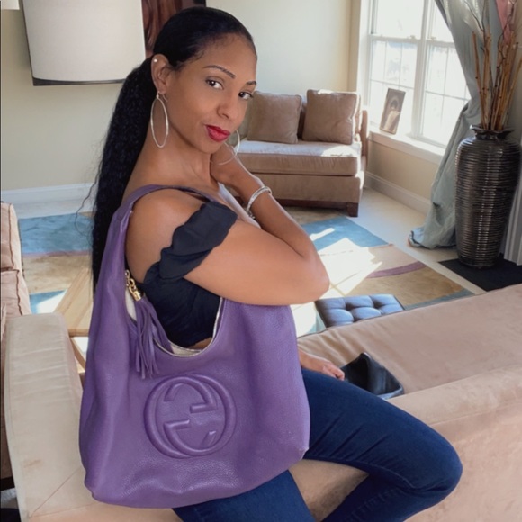 Gucci Handbags - Gucci Hobo Purple
